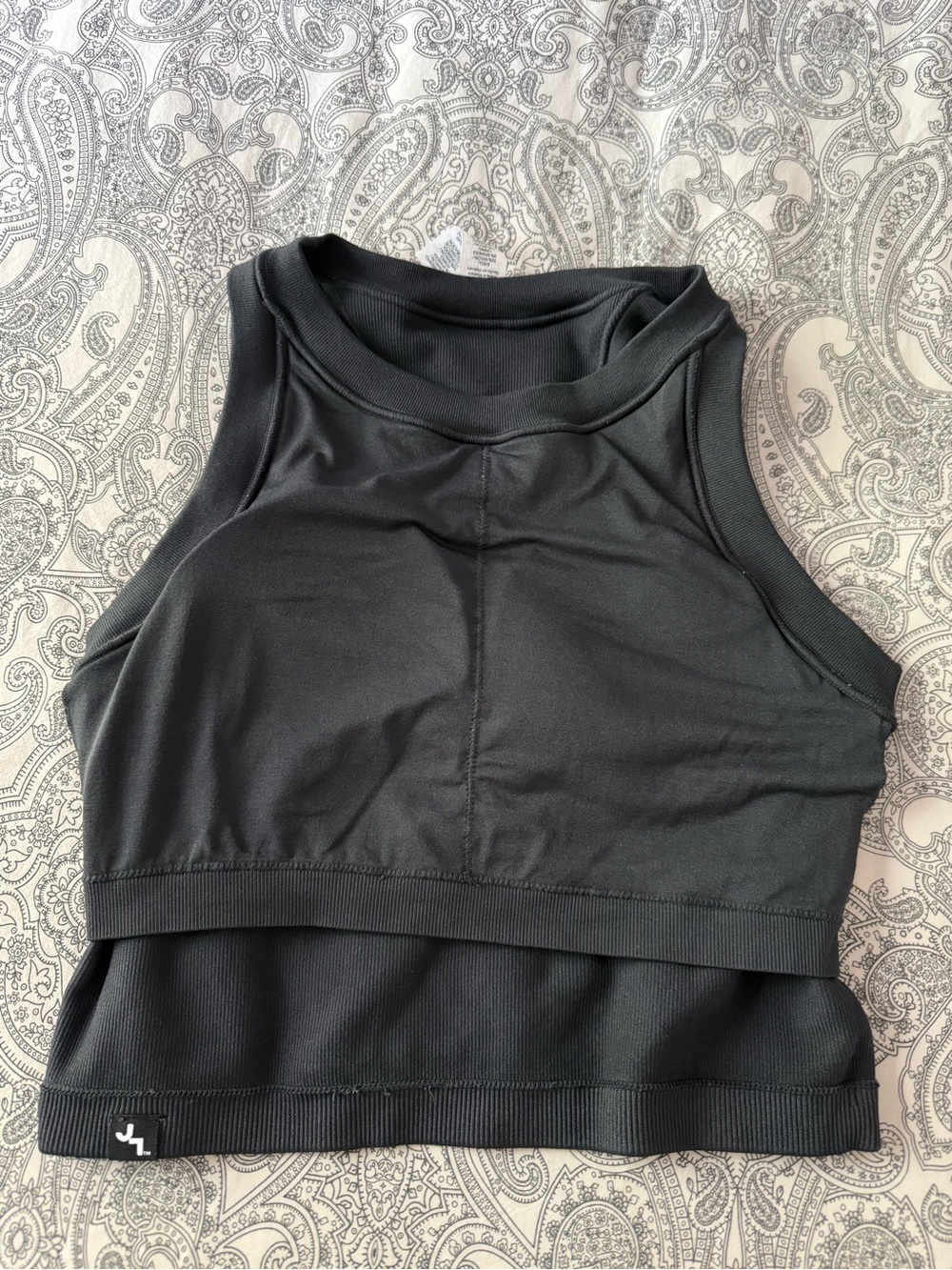 JoyLab Black Ribbed Cropped Bra Top - Picture 3 of 6